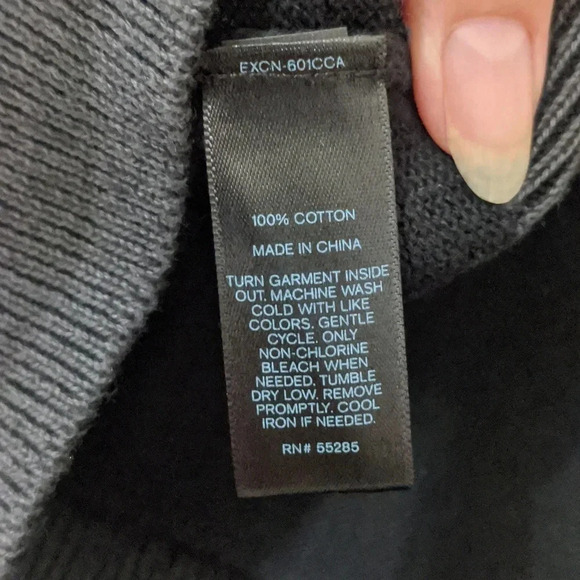 NWT Express Drawstring Cowl Neck Sweater, Color Black/Gray Size L - Picture 12 of 13